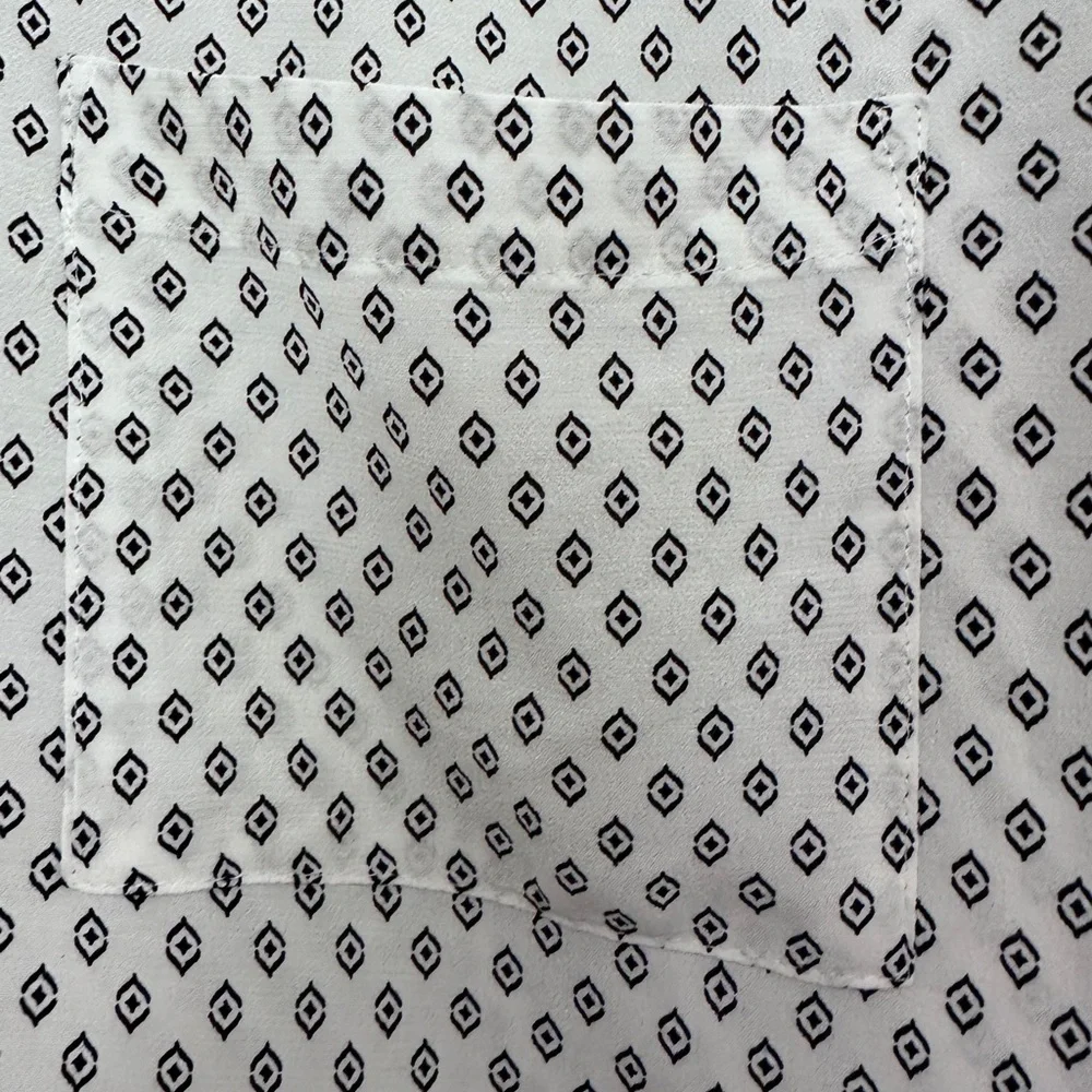 Zara Diamond Pattern  Button-Up Blouse - Picture 4 of 9